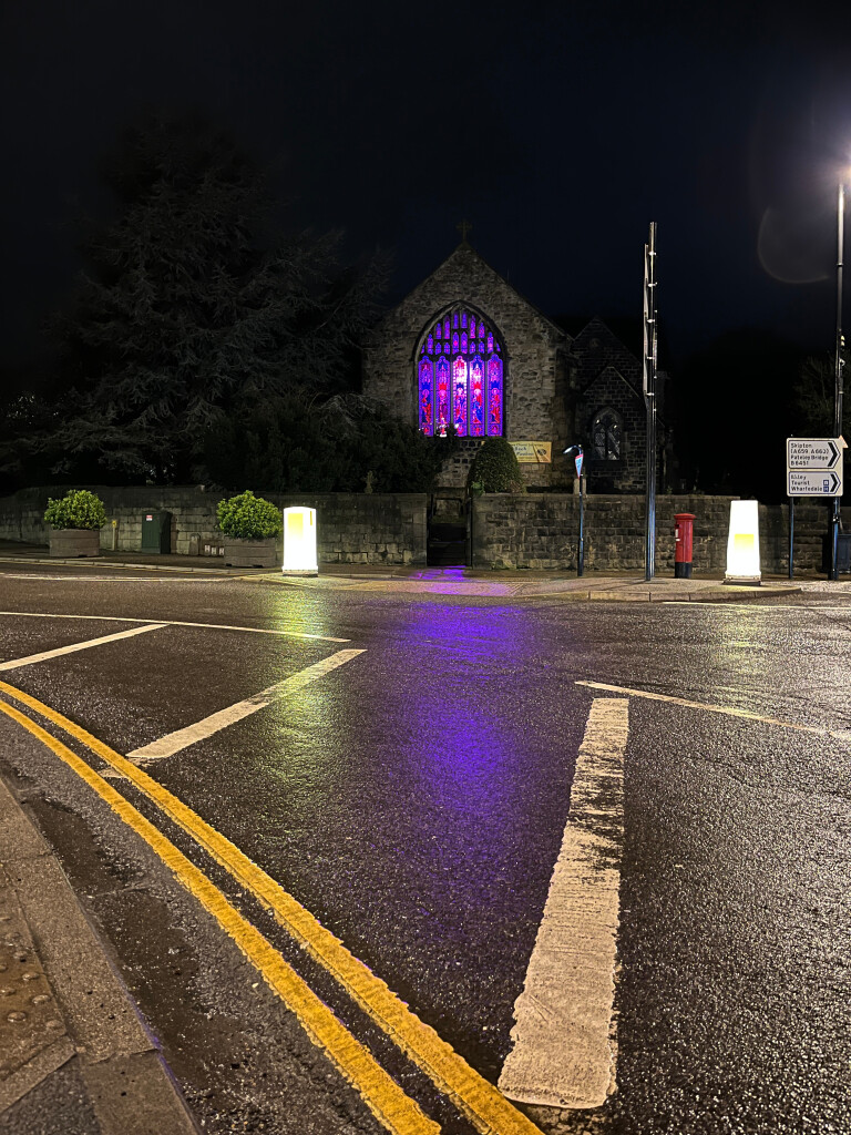Stained Glass Windows at Night, Otley
